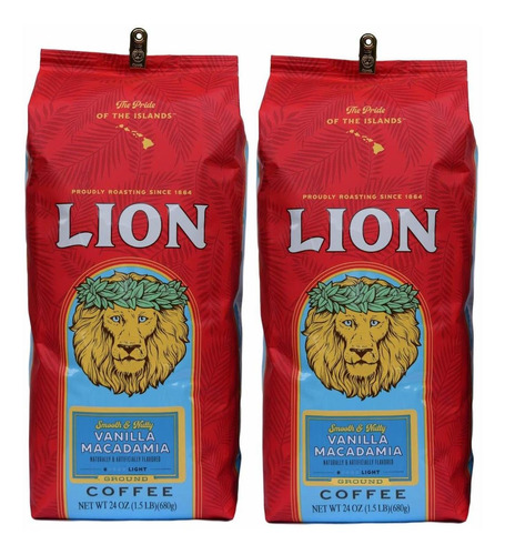 Lion Coffee, Vanilla Macadamia Flavor Light Roast Café Molid