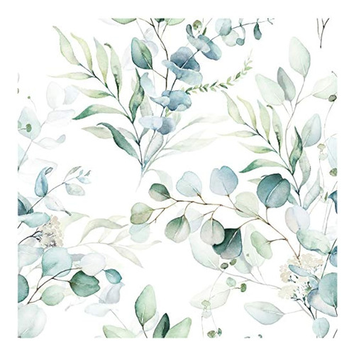 Haokhome 93042 Peel And Stick Wallpaper Green/white Eucalypt