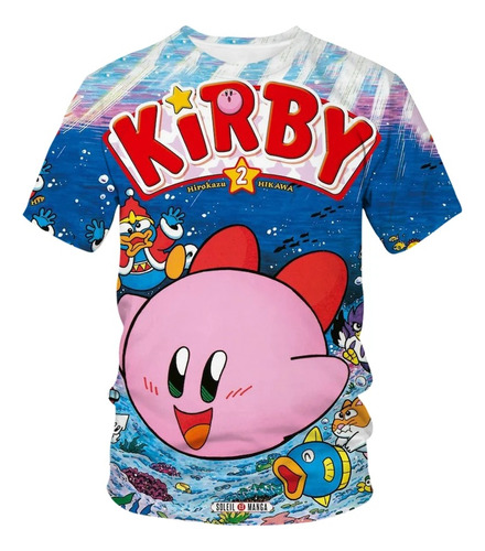 Polera Kirby De Game Anime Kawaii Con Dibujos Animados Diver