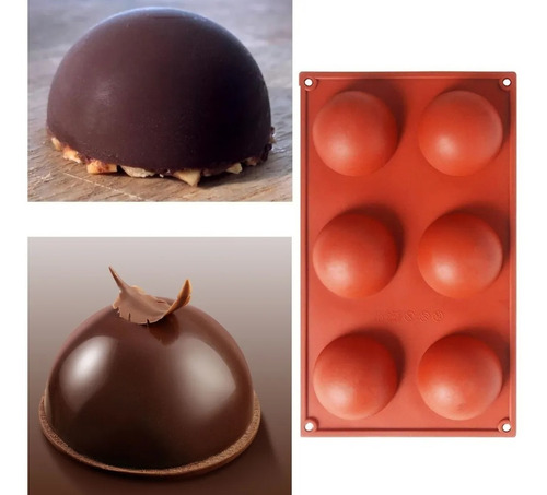 Molde Silicon Medio Círculo Esferas Chocolate Repostería