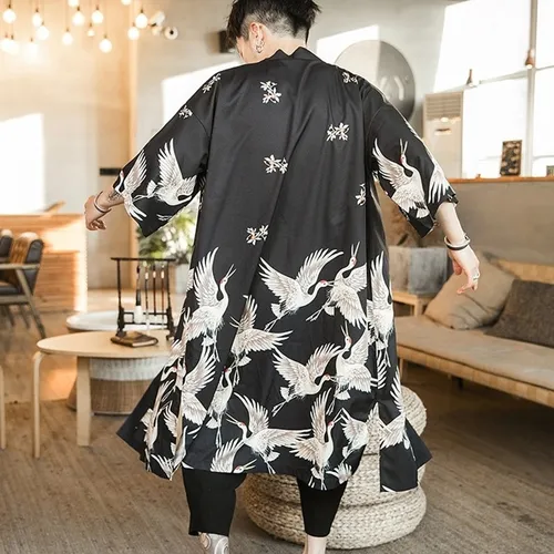 Camisa Para Hombre Ropa Urbana Japonesa Extra Larga