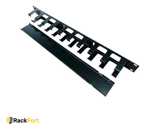 Guia Cabo 1u X 50mm Com Tampa Click Para Rack Servidor 19 Cor Preto
