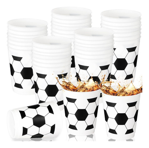 48 Vasos De Plástico Reutilizables Para Fanáticos Del Fútbol