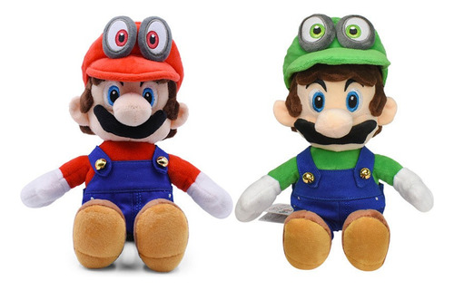 2pcs/set Super Mario Bros Mario Luigi Muñeca Peluche Juguete