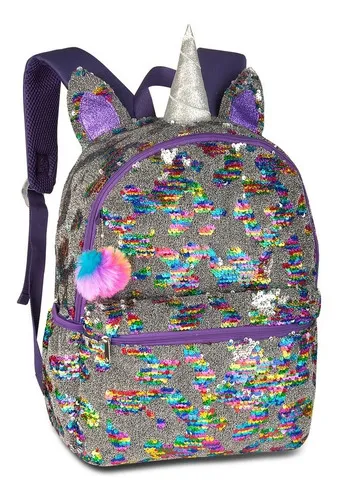 Mochila infantil Paetes Unicorn que cambia de color con pomp n