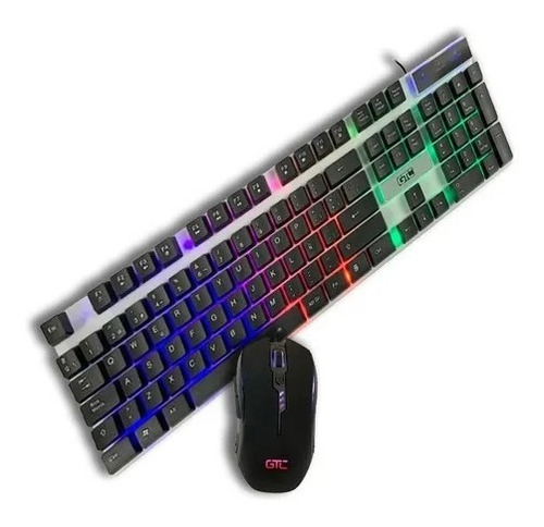 Teclado Semi Mecanico + Mouse Gamer Luz Led Multicolor