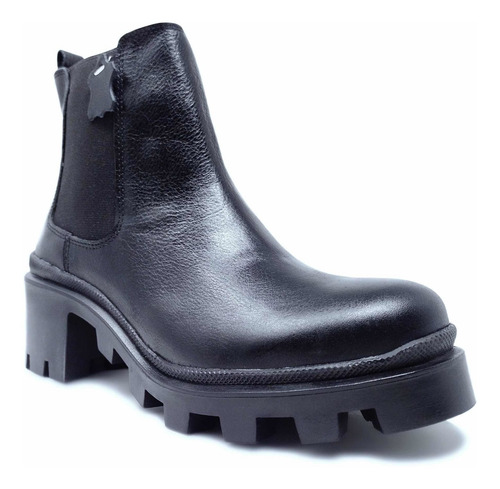 Imagen 1 de 6 de Botín Chelsea Estilo Combat Boot Fina Piel Vacuno Para Dama