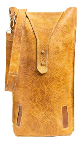 Imagen 2 de 4 de Bolso Estuche Piel Cuero Botellas Vino Tequila Personalizado
