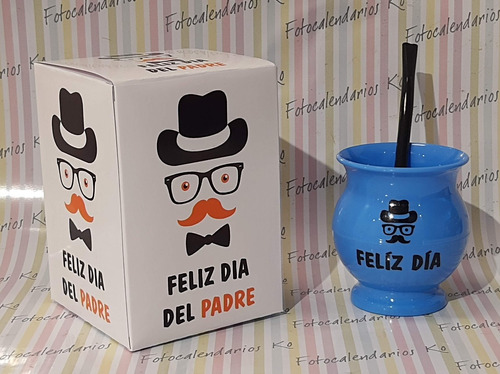 Mate Personalizado Con Bombilla Y Caja Dia Del Padre  X 10