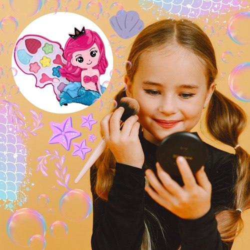 Kit Maquiagem Sereia Rosa Fashion Brinquedo Presente Menina