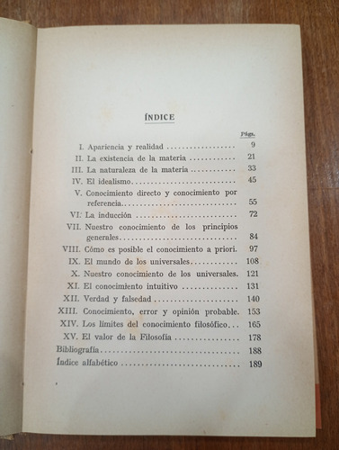 Libro Los Problemas De La Filosofía B. Russell 1953 (Usado)
