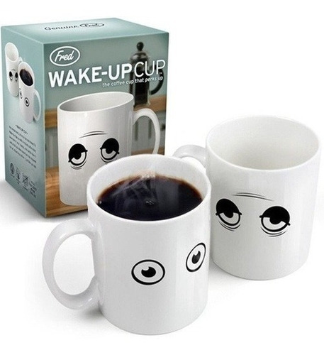 Taza Magica Ceramica Ojos Cansados Wake Up Cafe Despertate