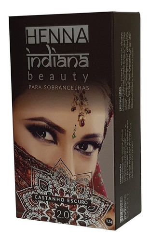 Henna P/ Sobrancelhas Indiana Beauty 1,1g - Castanho Escuro
