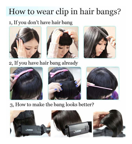 Clip Flequillo Extensiones Cabello Humano Real Marrón Claro