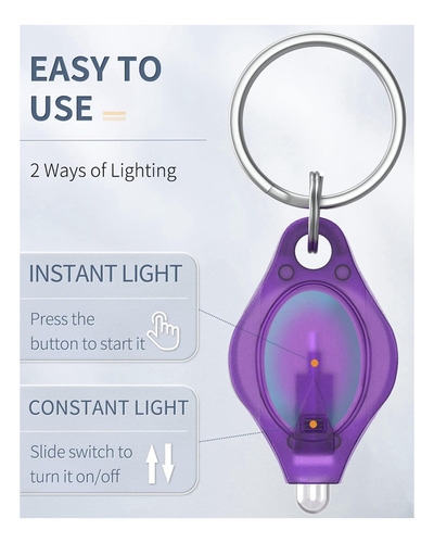Linterna Led Uv Tipo Llavero Portátil De 10 Lúmenes Lig-fs
