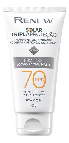 Avon Protetor Solar Facial Renew Tripla Proteção Fps70 - 40g
