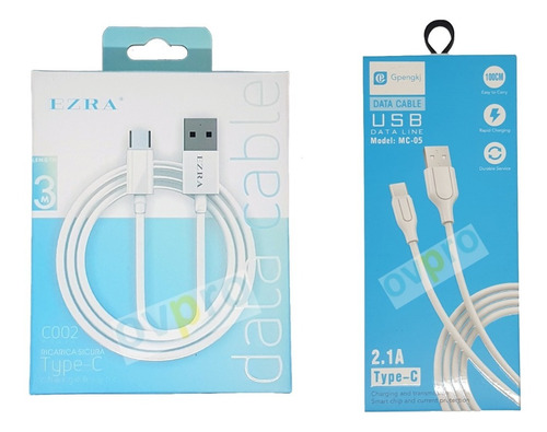 Cable Tipo C 3 M + Cable Tipo C 1 M Ambos Carga Rapida