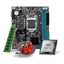 Comprar Kit I3 6100 Intel +pl Mãe H110 Ddr4+ Mem. 4gb Ddr4 + Cooler Cor Verde-escuro