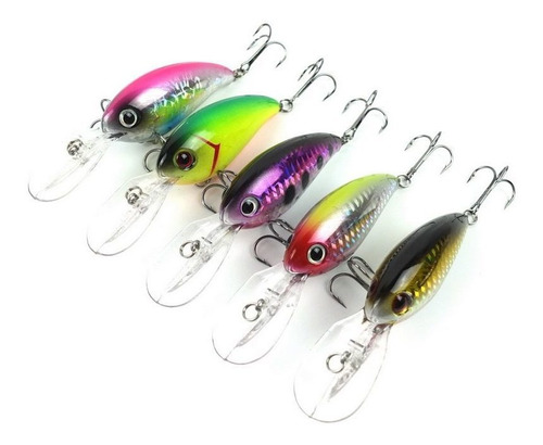 Señuelos Duros Pesca Crankbait 10 Cm Cebos Artificiales X 5