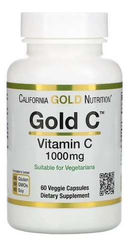 California Gold, Gold C, Vitamina C, 1.000 Mg, 60 Capsulas