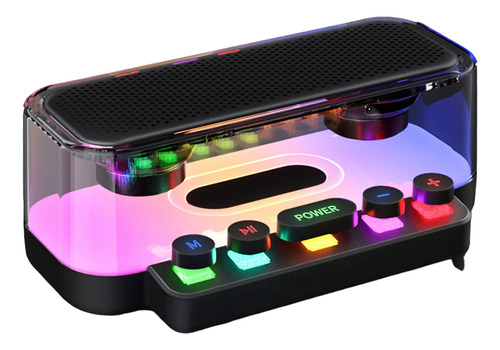 Parlante Altavoz Con Rgb Bluetooth Usb C Subwoofer Color Negro