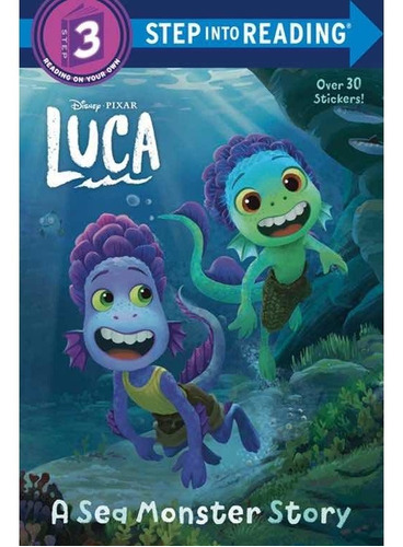 Luca Pixar Cuento En Inglés Leyendo 3 A Color + 30 Stickers