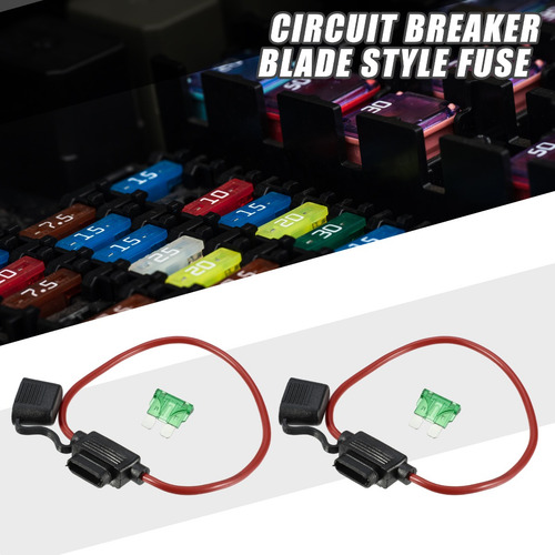 Portafusibles Fusibles Coche, 30 A, 12 Awg, Resistente Al Ag