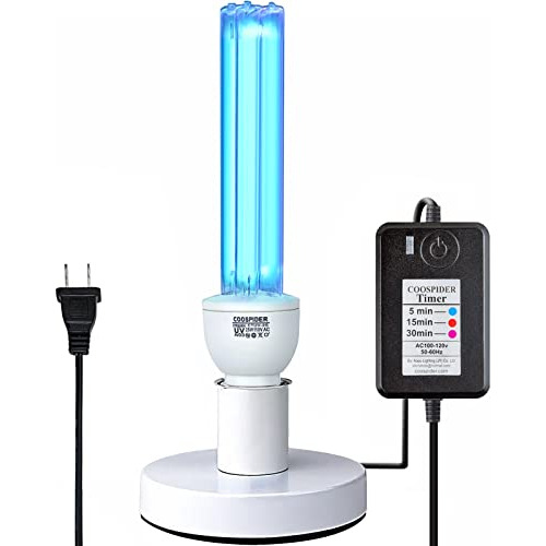 Lámpara Germicida Uv Coospider Con Ozono, Bombilla Uvc De 25