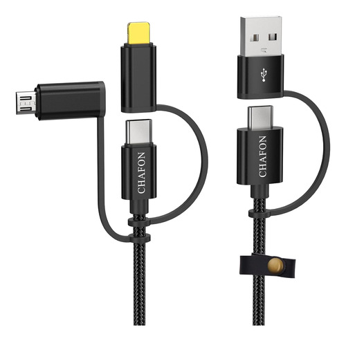 Cable Cargador Usb-c/micro Usb/usb-a Chafon, Paquete De 2