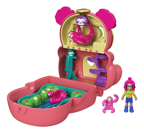 Set De Muñeca Sloth Polly Pocket Flip & Find