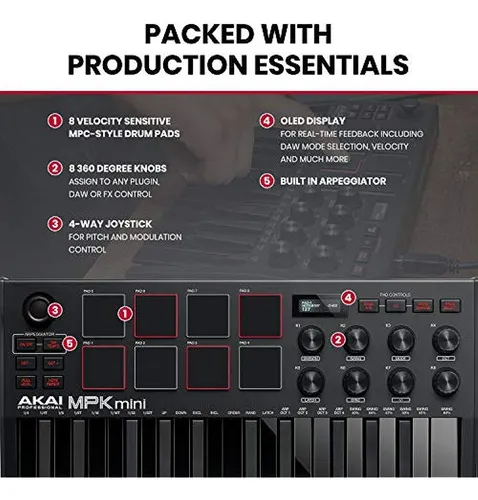 Akai Professional Mpk Mini Mk3 - Controlador De Teclado Midi
