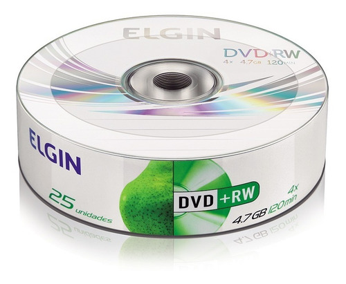 Imagem 2 de 2 de 25 Midia Virgem Dvd+rw Elgin 4x 4.7gb C/logo (shrink)