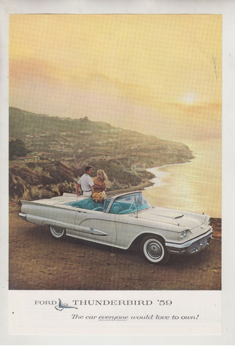 1959 Publicidad Vintage Automovil Ford Thunderbird Clasicos