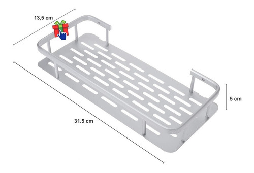 Imagen 3 de 10 de Organizador Estante Rectangular Aluminio Deco Hogar Baño