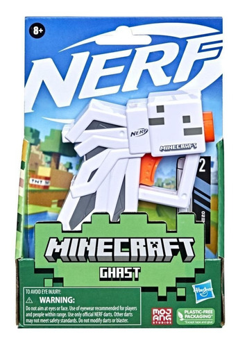 Nerf Minecraft Disparador Fantasma Ghast Incluye 2 Dardos