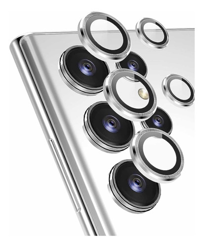 Combo Protector Lentes De Cámara Samsung S23 Ultra Plata