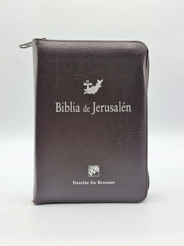 Imagen 2 de 9 de Biblia Catolica De Jerusalen Bolsillo Cierre Piel Cafe
