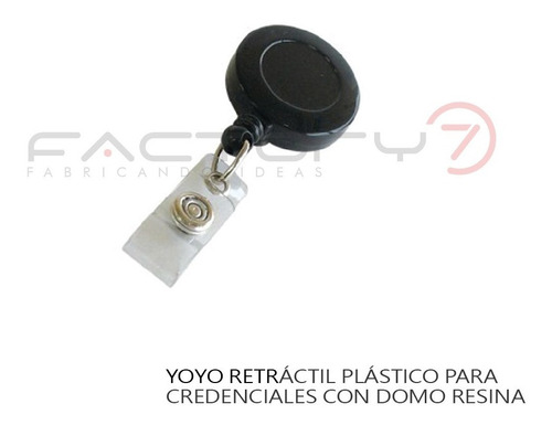 Yoyo Retráctil Plástico Para Credenciales Con Domo Resina