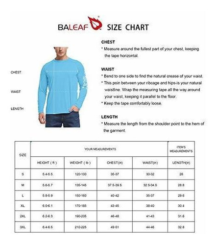 Baleaf Camiseta Manga Larga Para Hombre Proteccion Solar 50