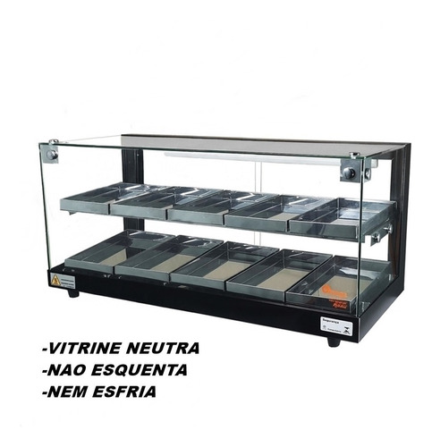 Vitrine Neutra - Marca Omega - Vidro Plano  Dupla 77 Cm 