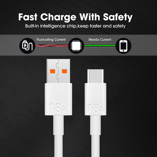 Cabo Usb Tipo C De 18a, Carregamento Rápido Para Cabo De Dad