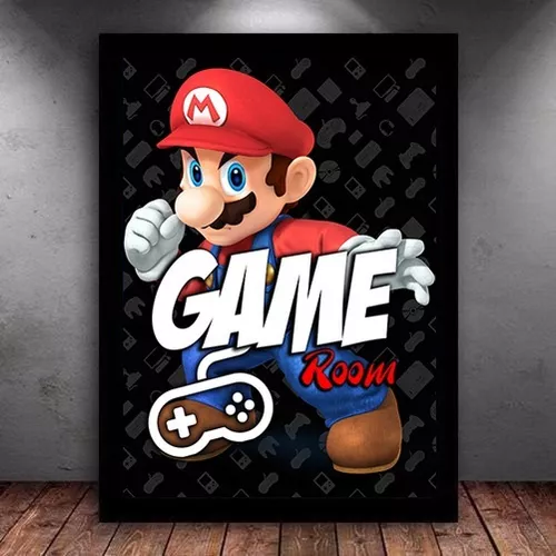 Poster Quadro P/ Quarto Gamer Geek Game Room Super Mario