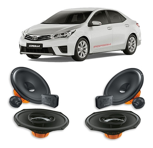 Alto Falante Hertz Para Corolla Kit 2 Vias Diant E 6x9 Tras.