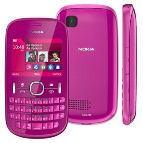 Carcaça Completa Celular Nokia Asha 200 Rosa