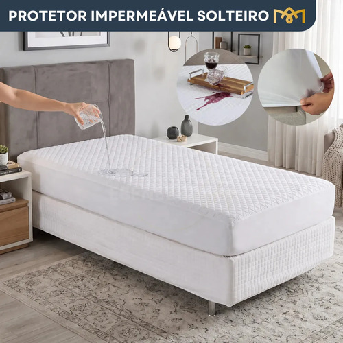 Protetor De Colchão Solteiro Matelado Capa Impermeável Antialérgico Antiácaro Macio Resistente Premium