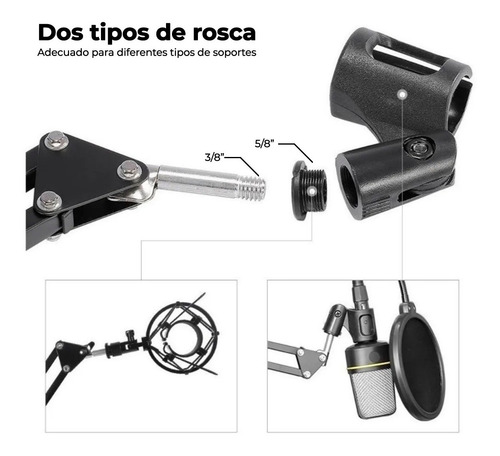 Soporte Brazo Articulado Pie De Mesa Para Mic Condensador
