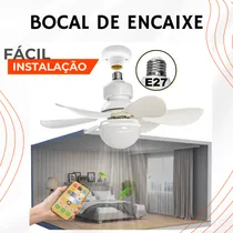 Comprar Lampada Ventilador De Teto E27 6 Helices Portátil Cu002Fbocal 40w Bivolt Luz Branco Led 127u002F220v Controle Remoto Forte Baixo Ruído Luminária Ajustável Silencioso Forte