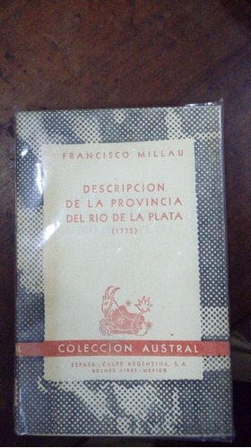 Libro Descripcion De La Provincia Del Rio De La Plata   