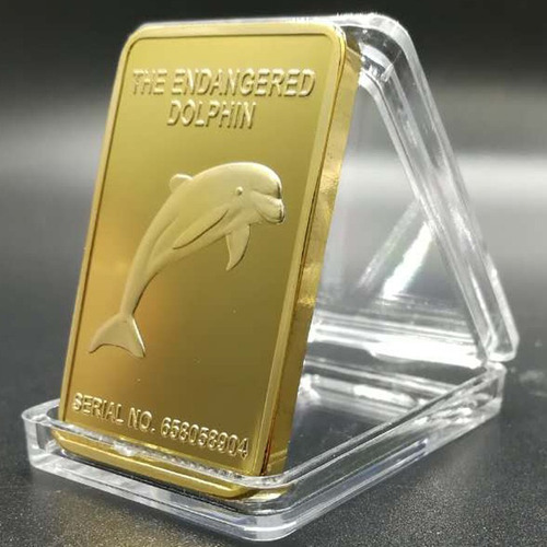 Moneda Colección Souvenir Delfín Australia Chapada En Oro