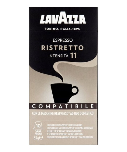 Café Lavazza Espresso Ristretto 53g - Contém 10 Cápsulas
